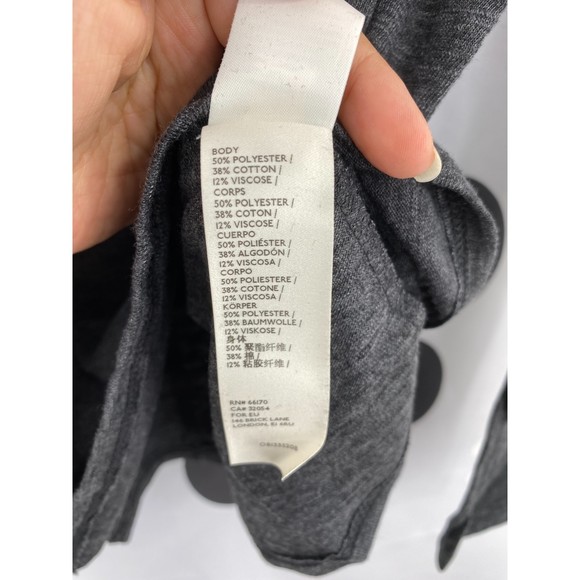 35 M Free People NWT Natasha Tee Raw Neck Ruched Sleeve Slub Jersey Knit Black M - Picture 7 of 10